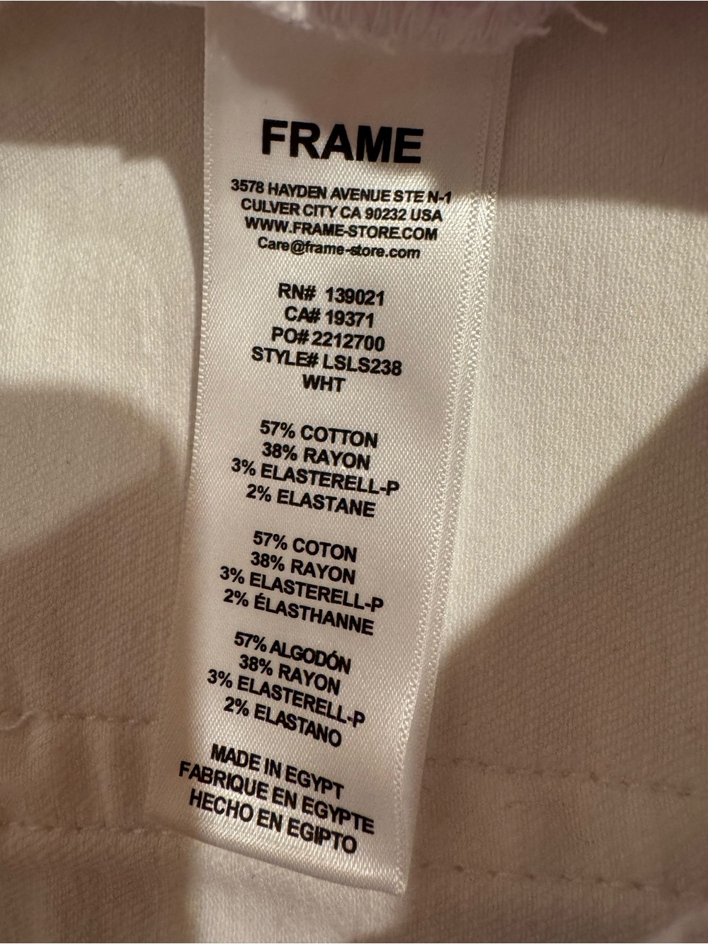 Frame Denim - Le Sleek Straight White Jeans - Picture 11 of 11